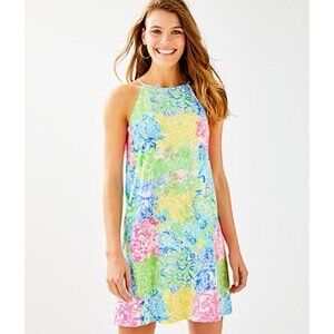 Lilly Pulitzer Women’s Floral Margot Swing Mini Dress Pima Cotton‎ Tassels XS